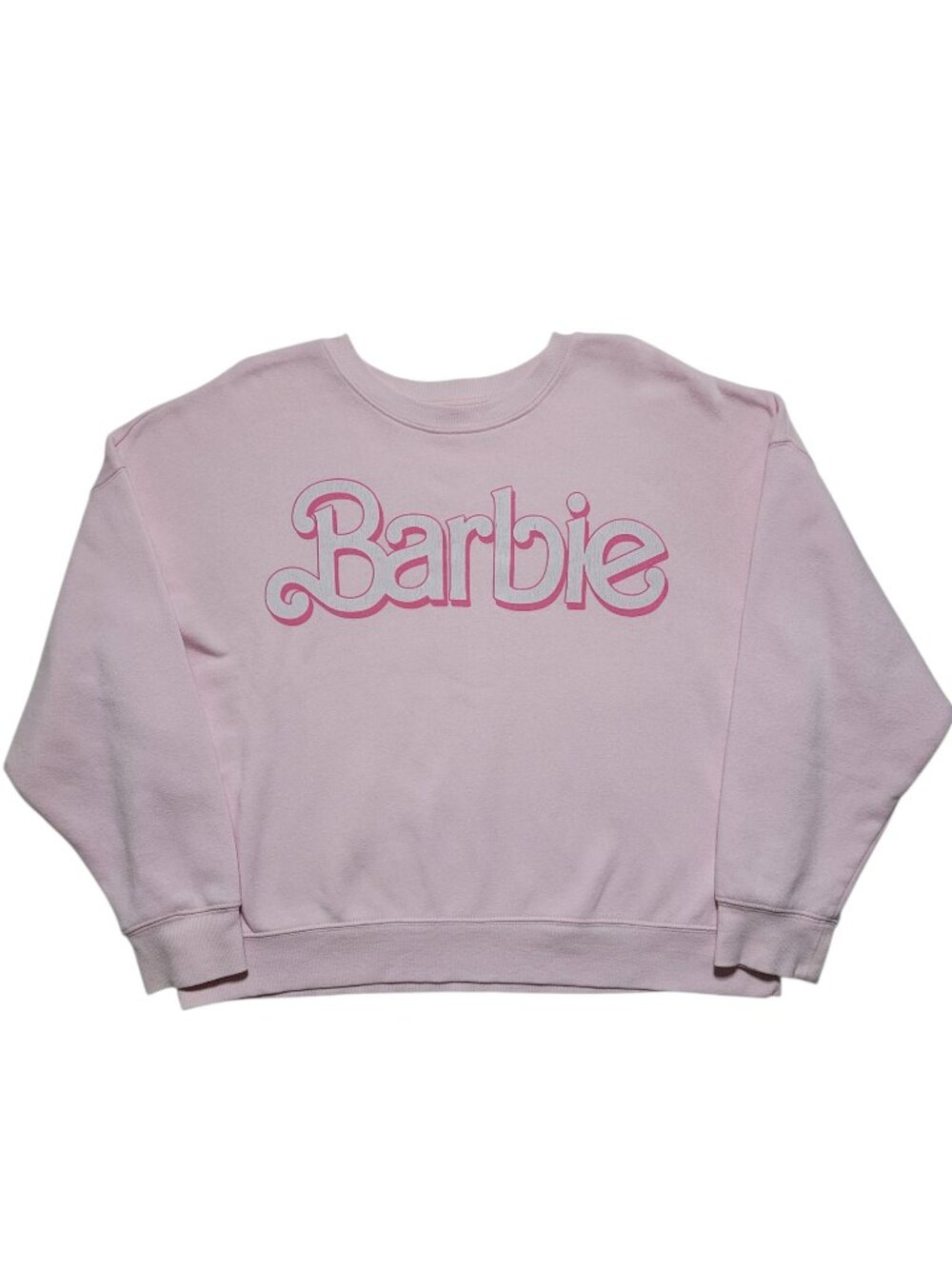 Grayson Threads Barbie Logo Graphic Sweatshirt Crewneck Light Pink Large